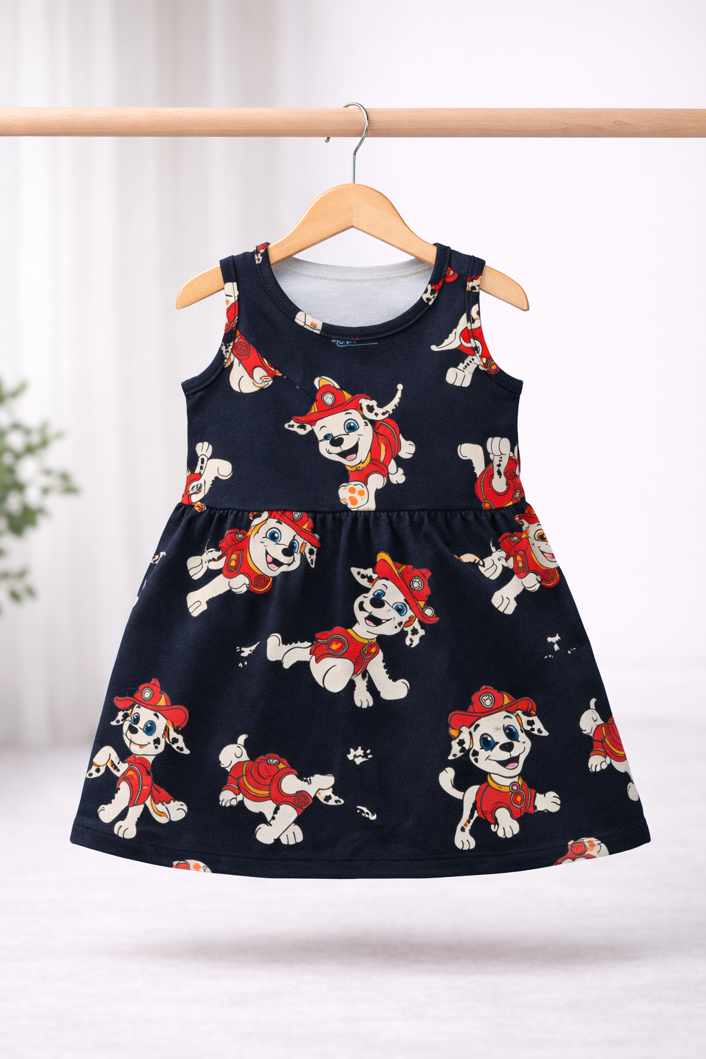 Sleeveless Cotton Frocks (Black Paw Patrol)