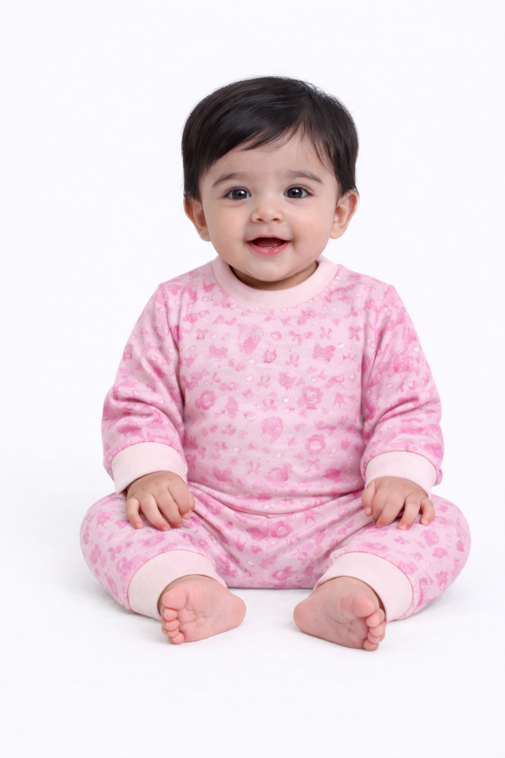 Premium Full sleeves Cotton Tshirt with Pant (Pinky Pinky)