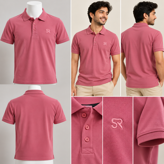 Men's Premium Mars Fabric Performance Polo T-Shirt - Onion Pink
