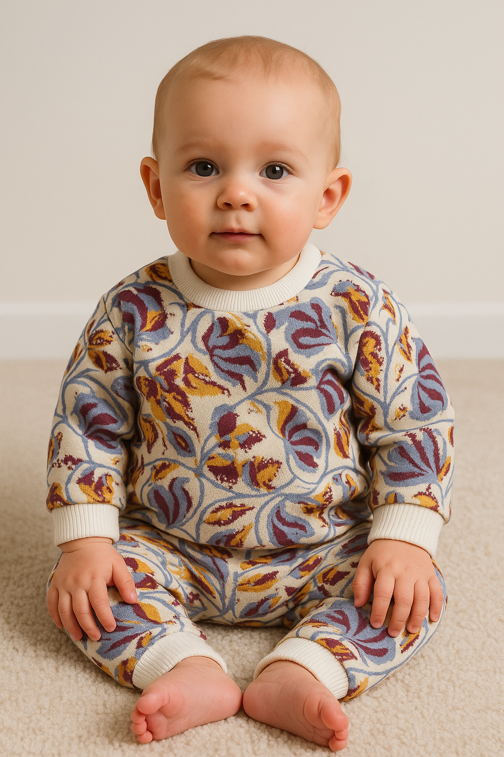 Cozy Comfort: Kids’ Loungewear Winter set (Leaf Printed)