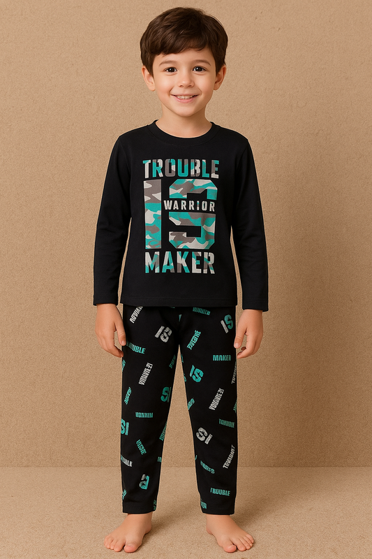 Premium Full sleeves Tshirt with Pant (Trouble Maker) (Yr)