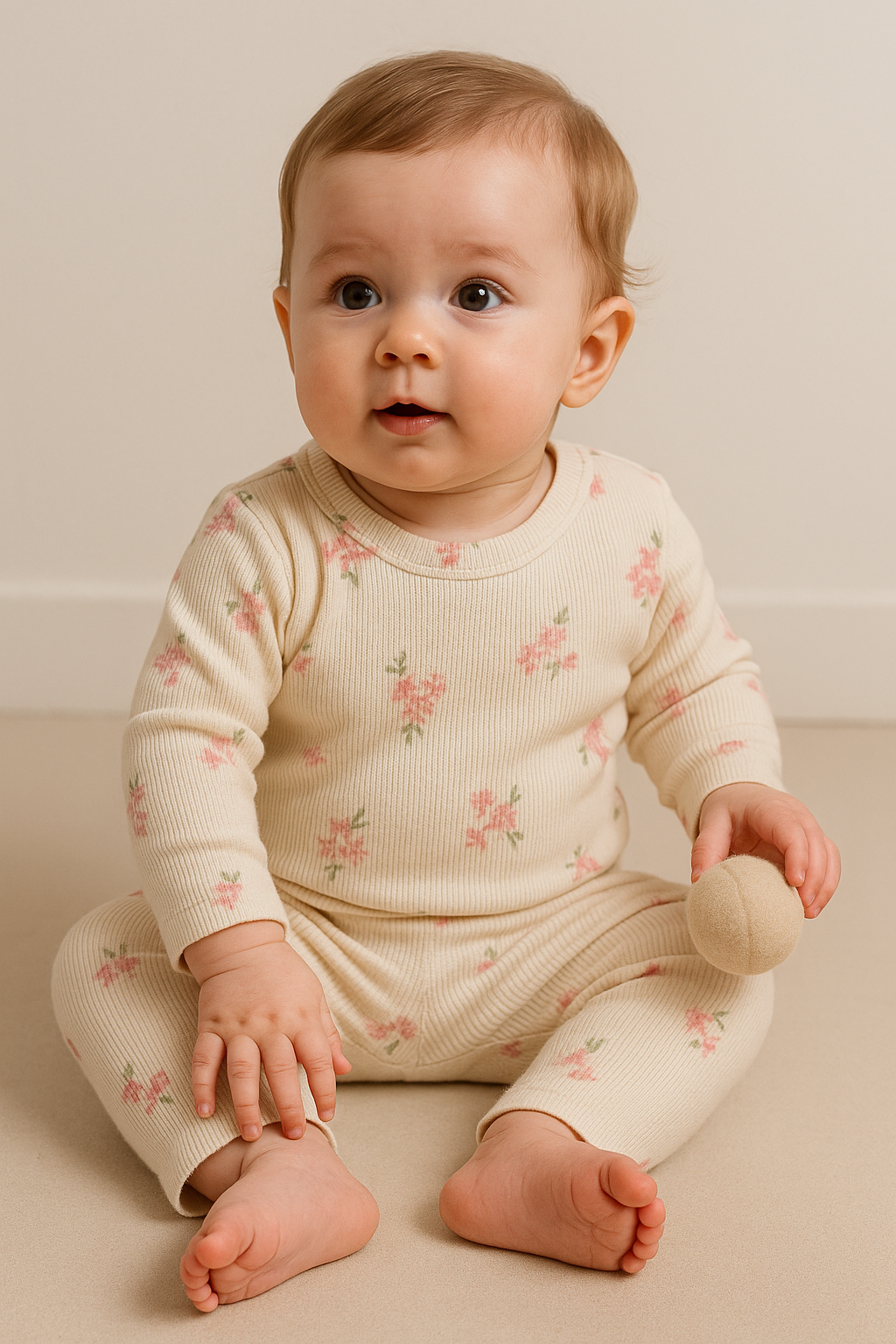 Premium Full sleeves Ribbed Tshirt with Pant (Three Petal Flower)