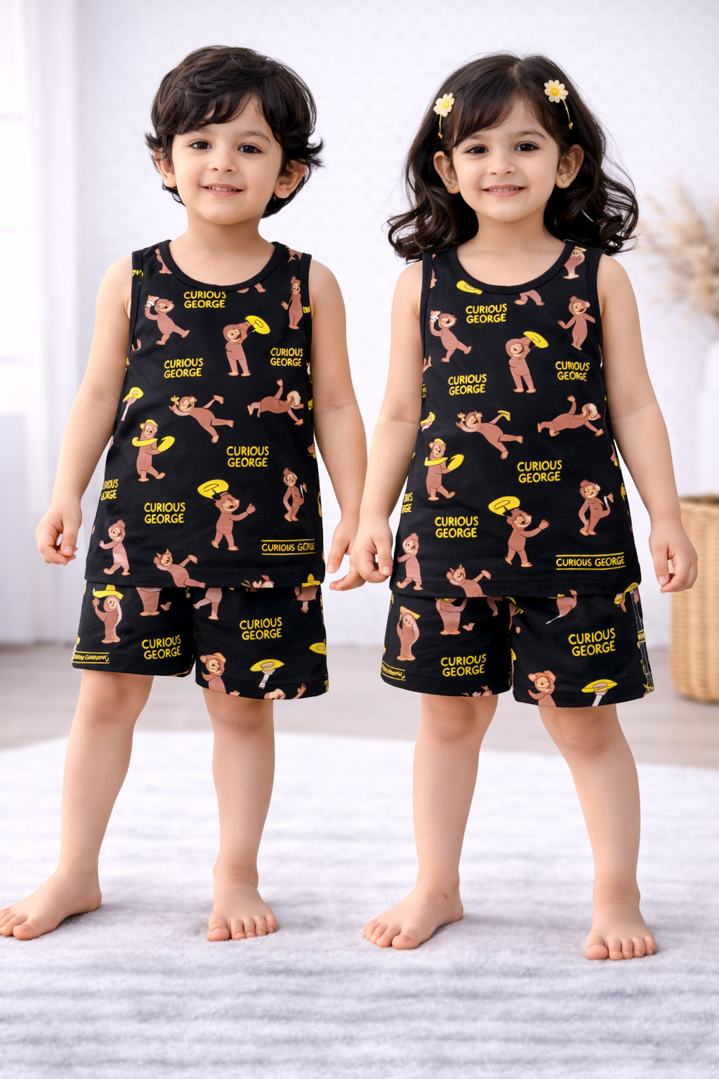 Sleeveless Shorts Sets (Curious George)