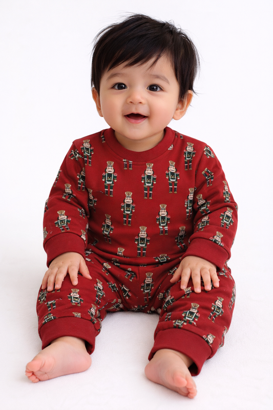 Premium Full sleeves Cotton Tshirt with Pant (Deep Red)