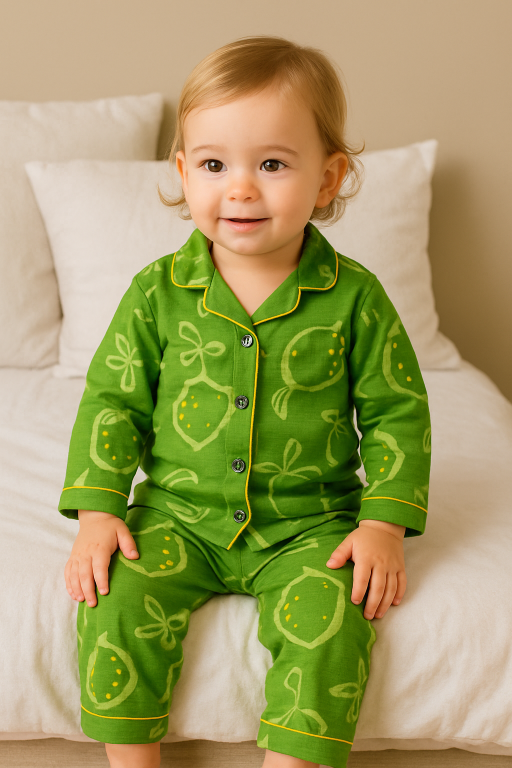 Kids’ Loungewear Collared sets (Glory Green)  (1-4 Yrs)