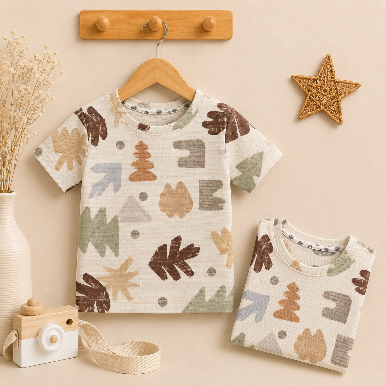 Premium Half  Sleeves Ribbed  Tshirt (Christmas  Tress)