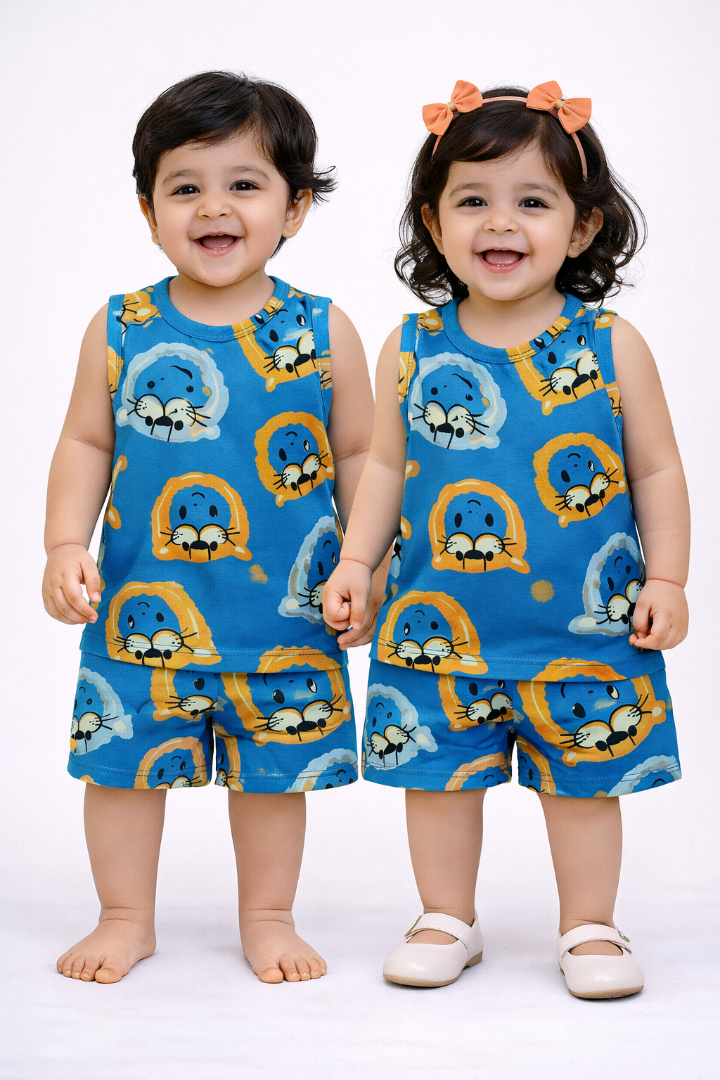 Cotton Sleeveless Shorts Sets (Specs Bird)