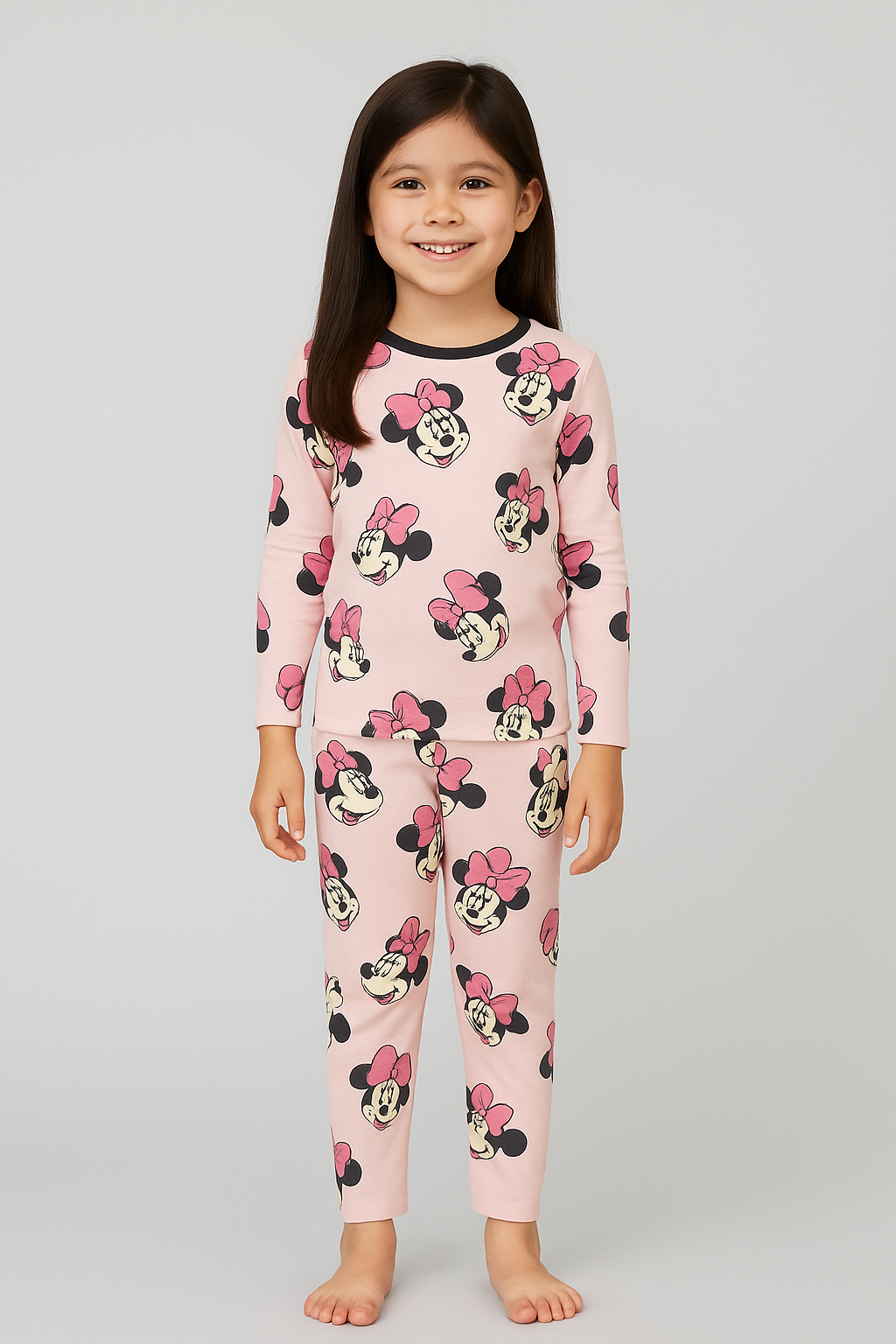 Kids’ Loungewear Winter set (Pink MINNIE)  (2-10 Yrs)