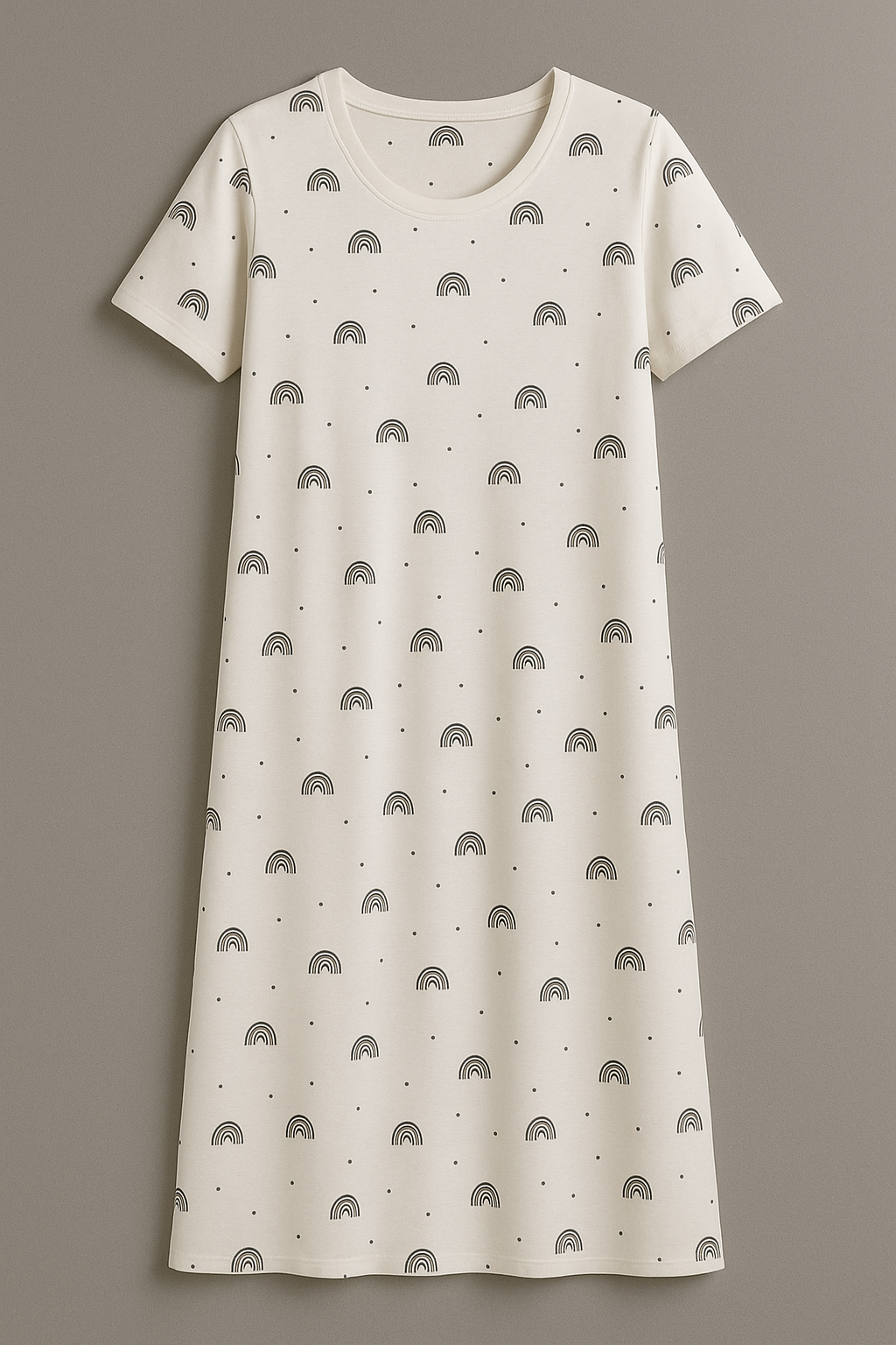 Women's Long POLO A-Line Top (Black Rainbow)