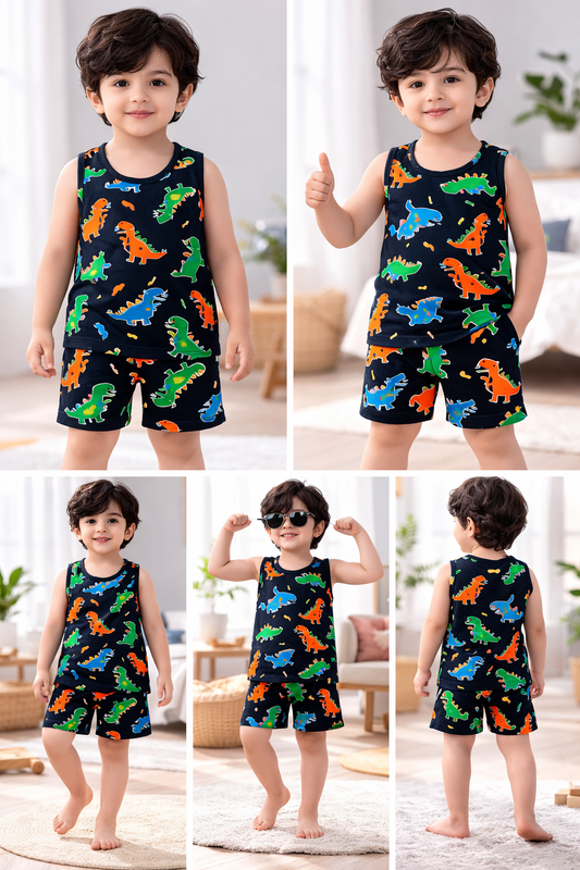 Sleeveless Shorts Sets(COOL Dinos)