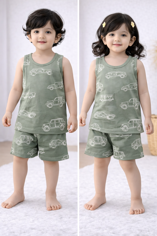 Sleeveless Shorts Sets(Green Tractor 🚜)