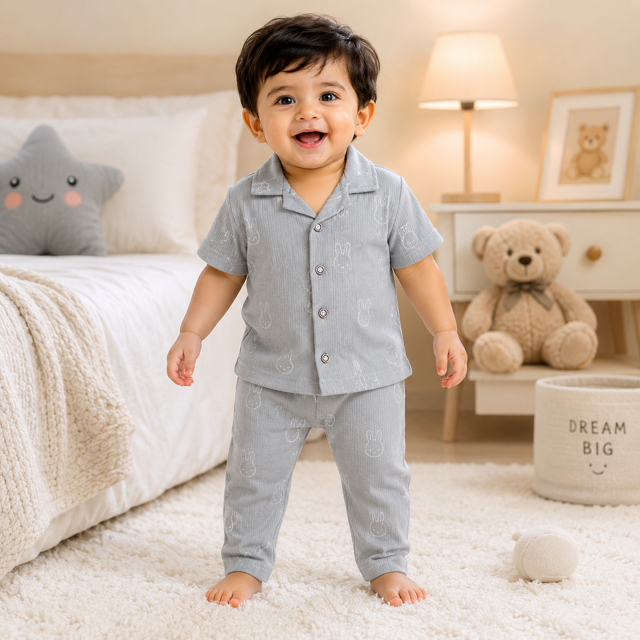 Premium Ribbed Collar Sets (Gray Rabbit Face)