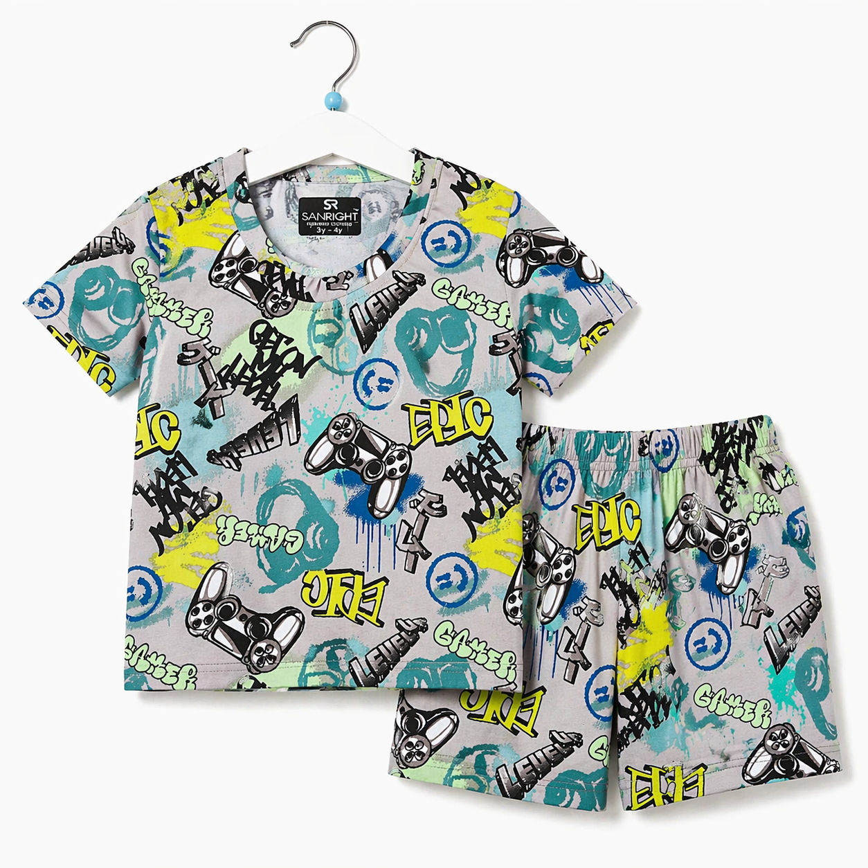 Shorts Sleeves Tshirt with Shorts Sets (Level Up Gamer)