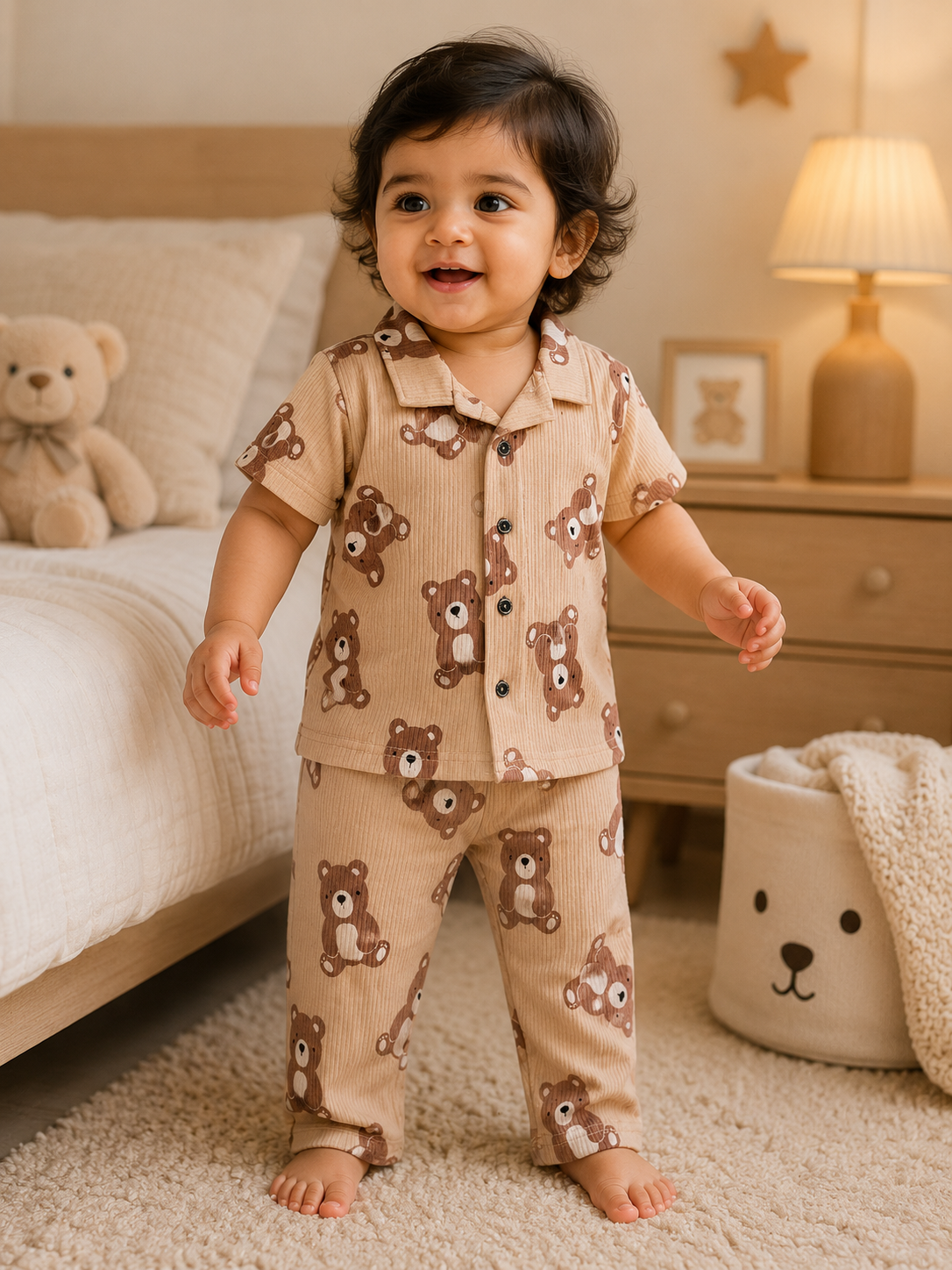 Premium Ribbed Collar Sets (Brown Big Teddy)