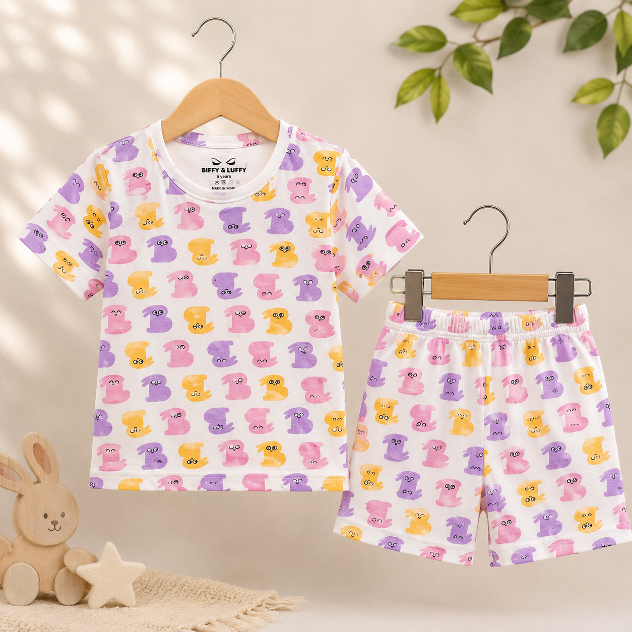 Shorts Sleeves Tshirt with Shorts Sets (Multicolor Teddys)