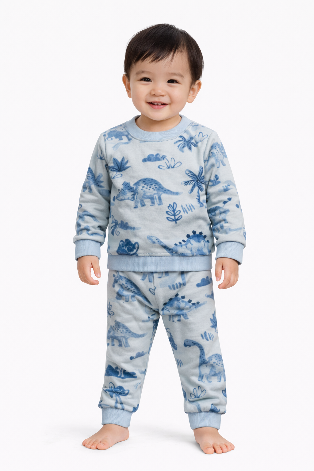 Premium Winter Full sleeves Tshirt with Pant (Blue Dino)