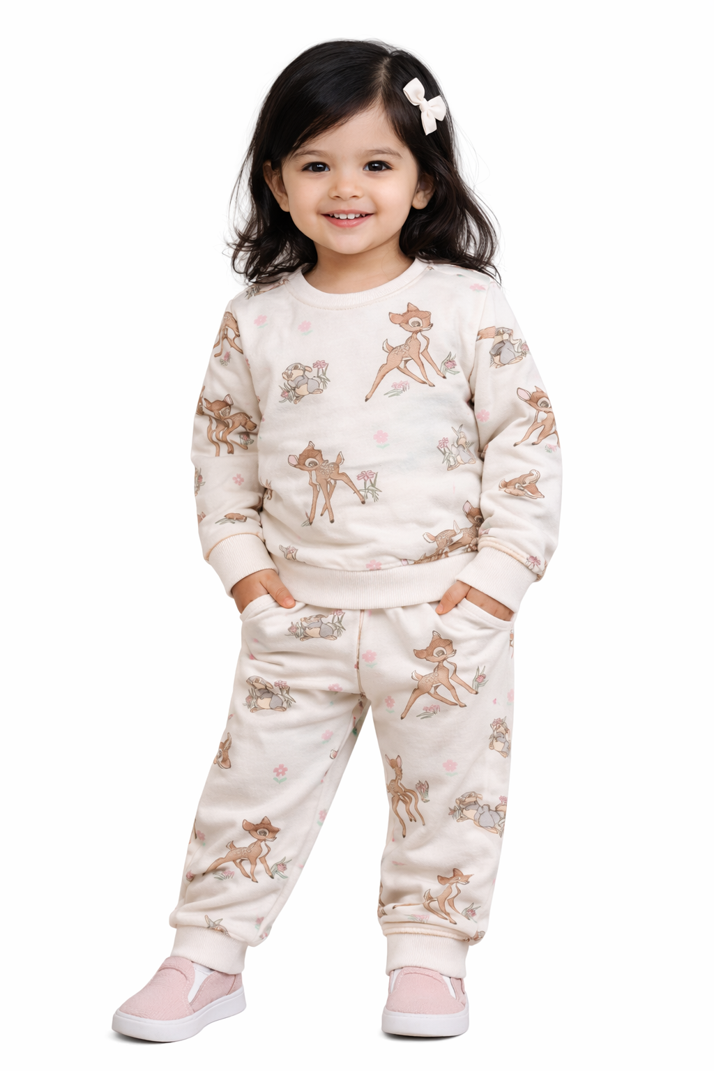 Premium Winter Full sleeves Tshirt with Pant (Cute Snow Deer)