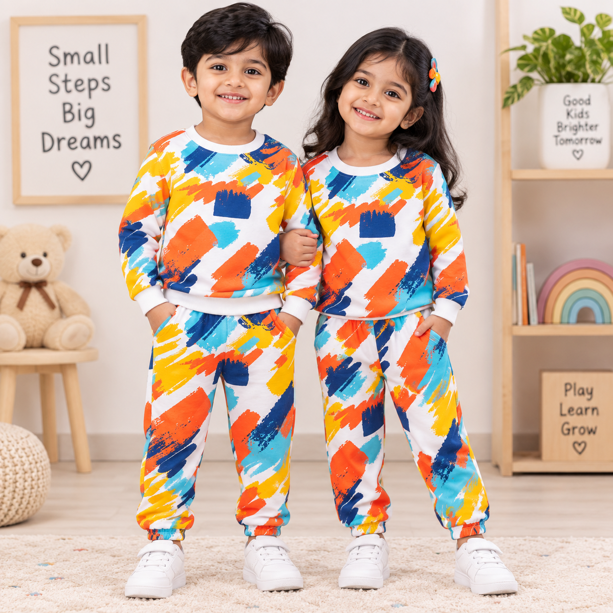 Premium Winter Full Sleeves T-Shirt with Pant (Multicolorful)