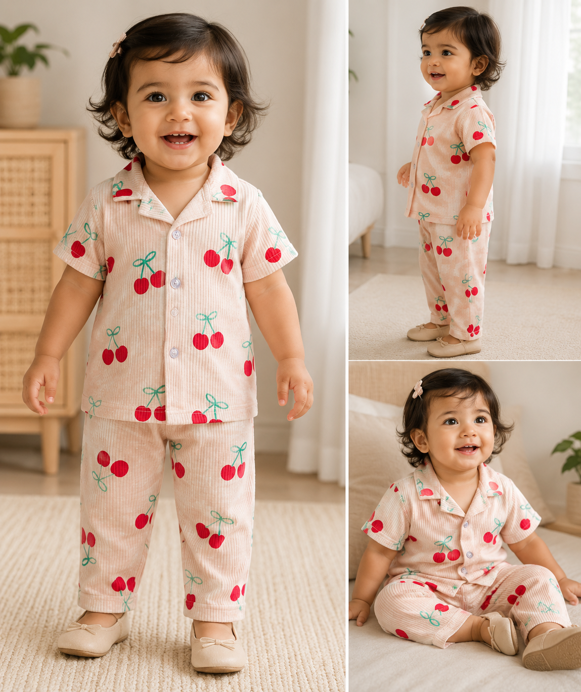 Premium Ribbed Collar Sets (Red Cherries)