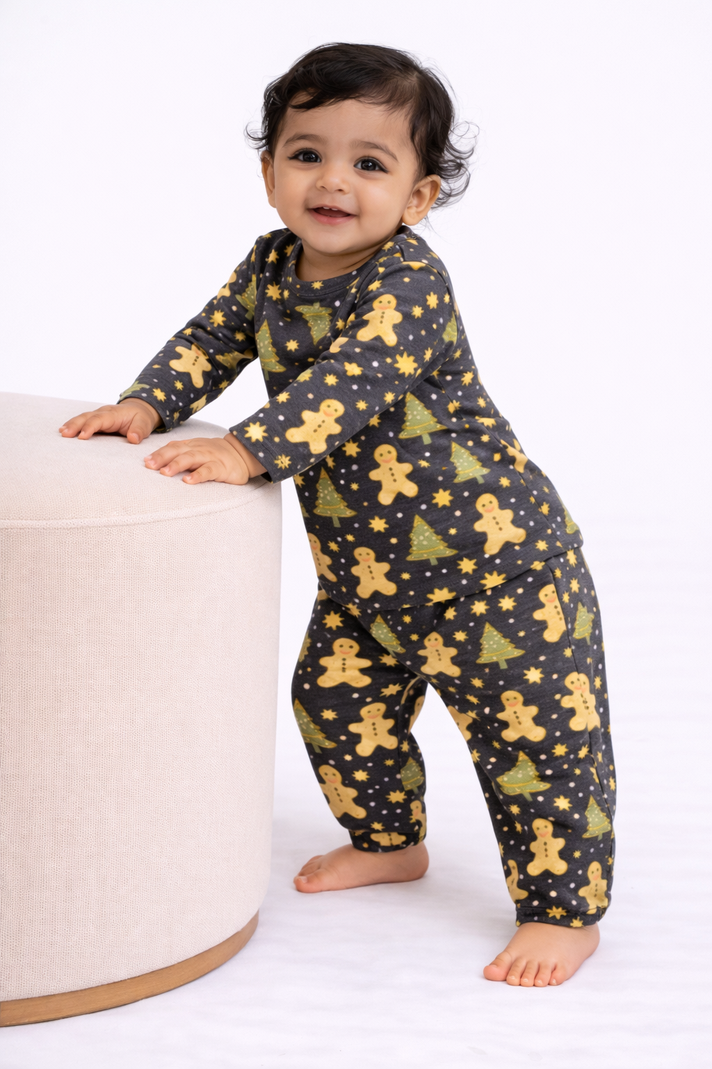 Premium Full sleeves Tshirt with Pant (Ginger Cookie)