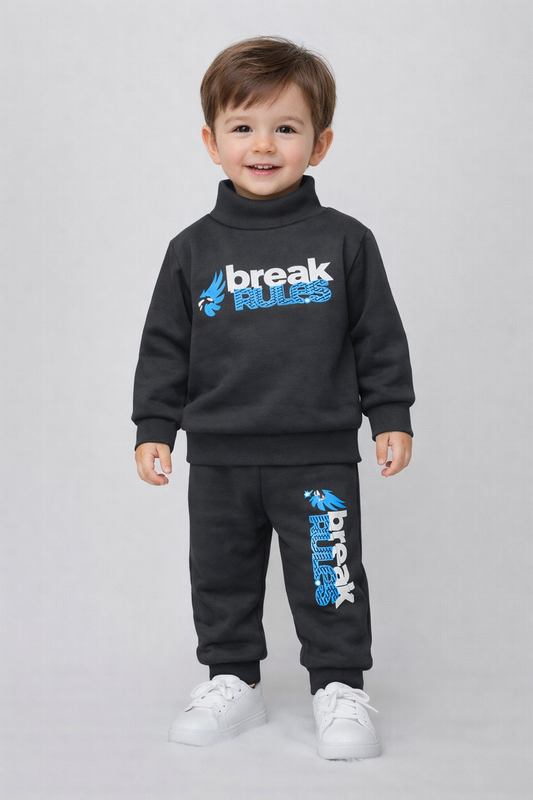 Premium Winter High Neck Pant Set for Kids (Break Rules ) (3-4 Yrs)
