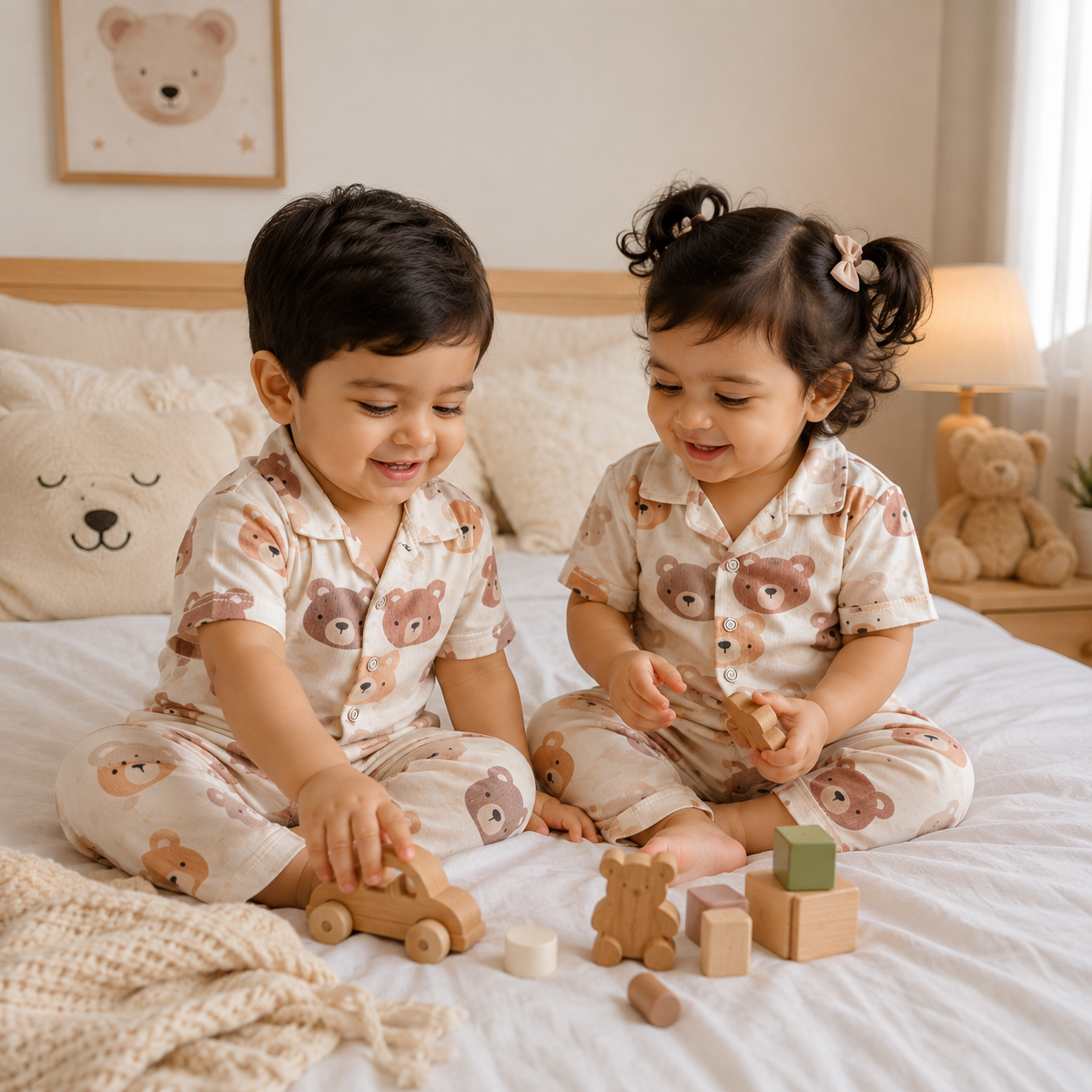 Premium Ribbed Collar Sets (Cream Big Teddy)