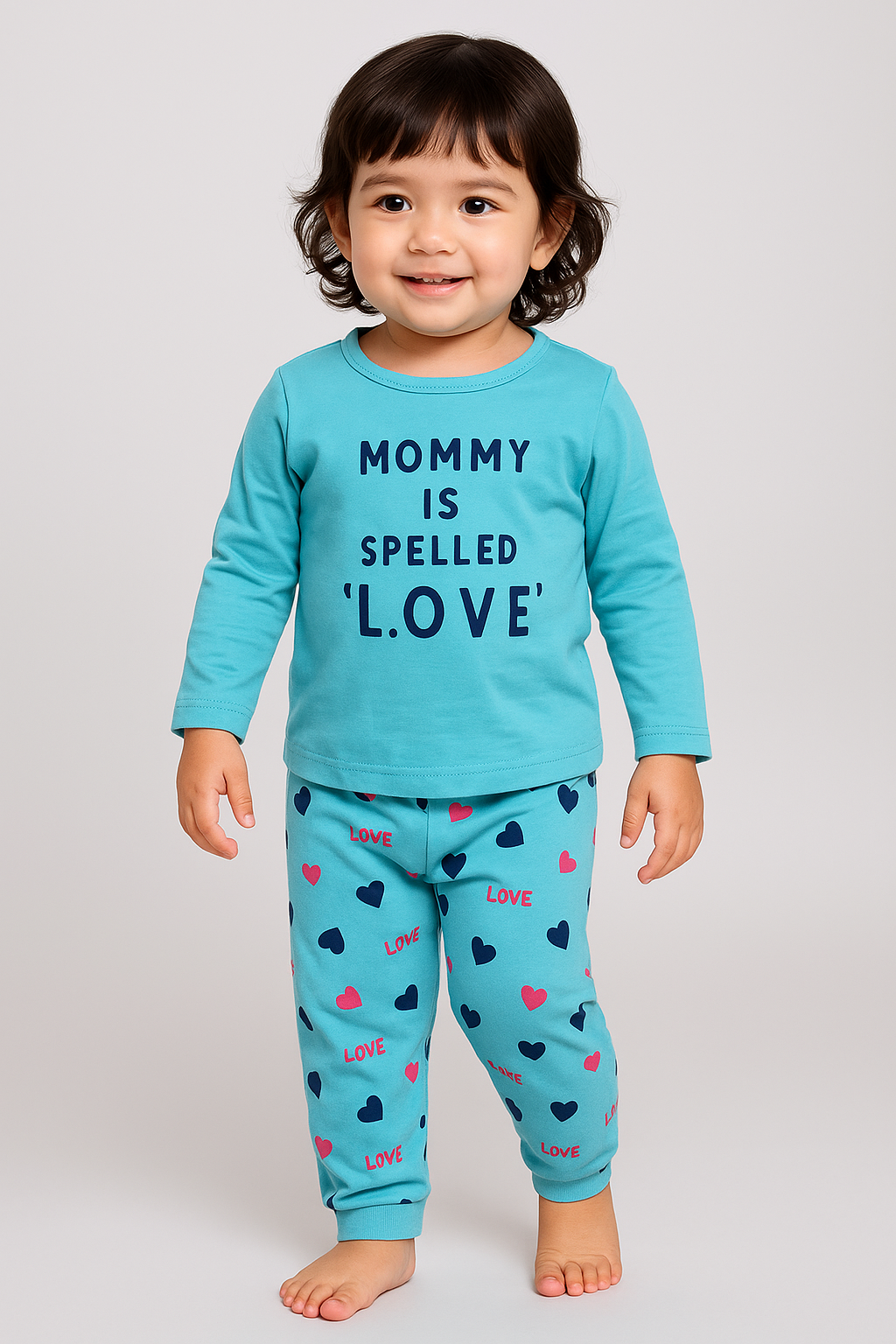Premium Full sleeves Tshirt with Pant (Mommy L.O.V.E) (Yr)