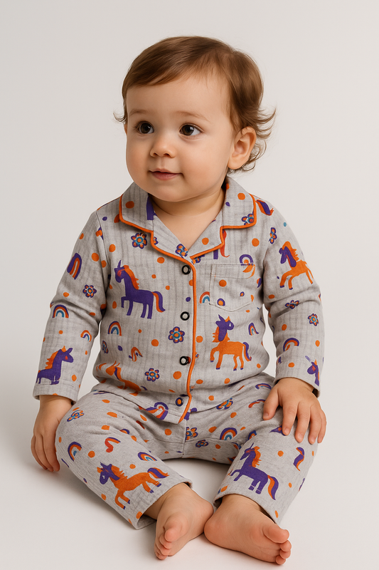Kids’ Loungewear Collared sets (Unicorn)  (1-4 Yrs)