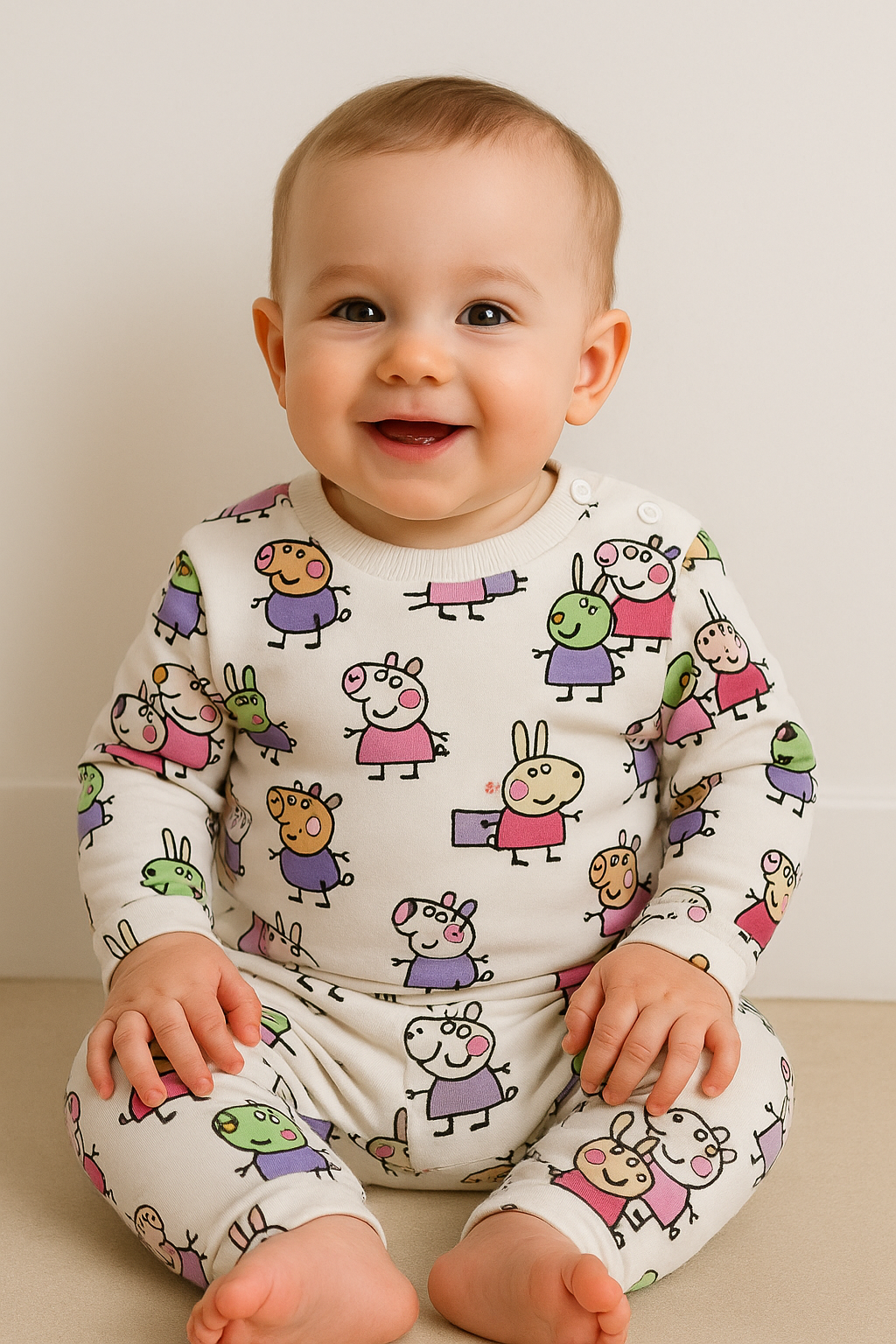Cozy Comfort: Kids’ Loungewear Winter set (Peppa Pig)(FLEECE)