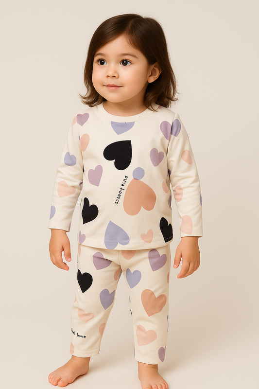 Kids’ Loungewear Winter set (Heartin Fleece)  (2-10 Yrs)
