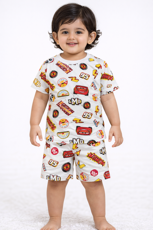 Cotton Shorts Sleeves Tshirt with Shorts Sets (LMO 95))