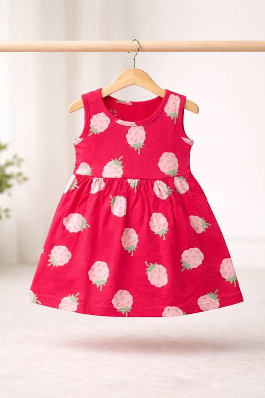 Sleeveless Cotton Frocks (Raspberry)