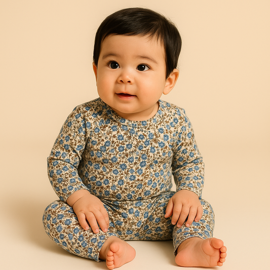 Premium Full sleeves Ribbed Tshirt with Pant (Dense Floral)