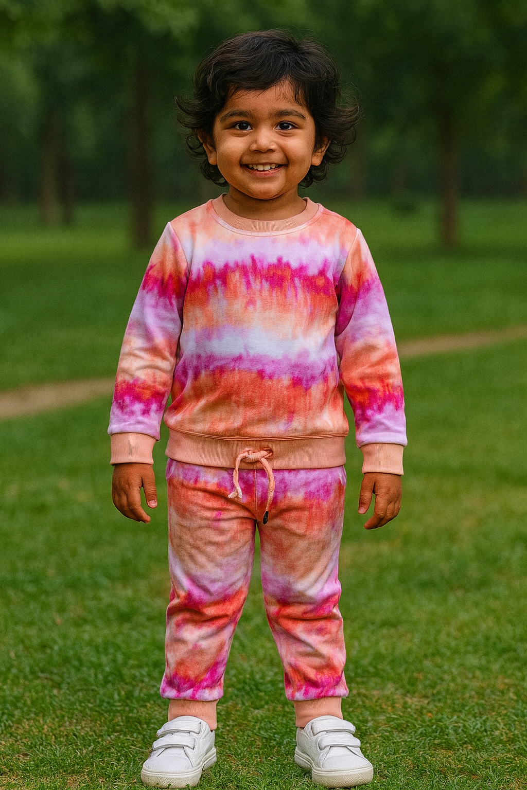 Premium Winter Full sleeves Tshirt with Pant (Pink Shades Dye & Dye)