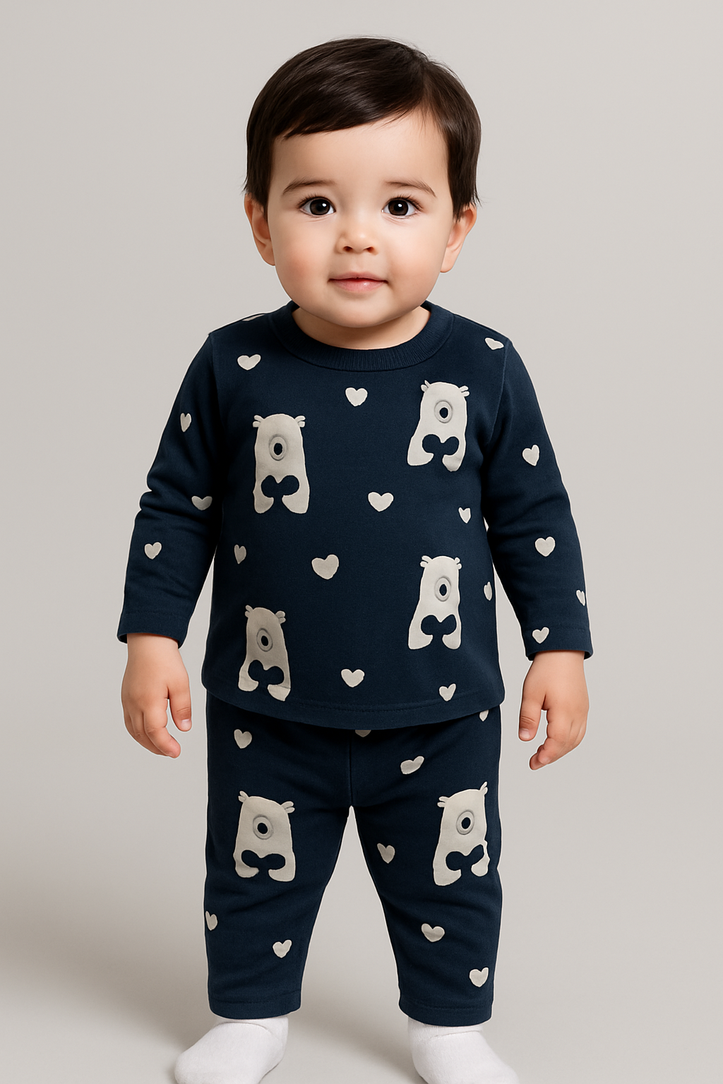 Kids’ Loungewear Winter set (Bear with Heart)(2-5 Yrs)
