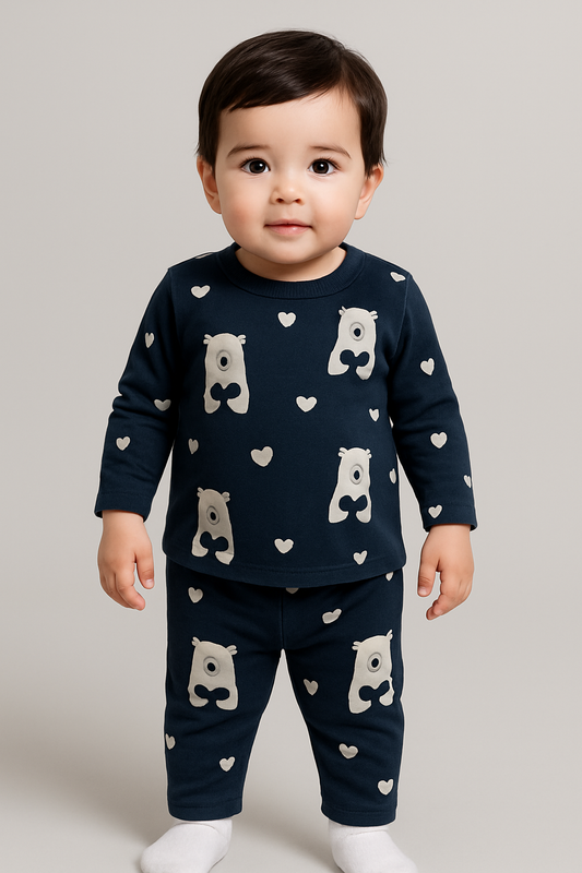 Kids’ Loungewear Winter set (Bear with Heart)(2-5 Yrs)