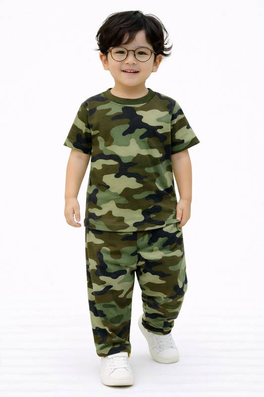 Premium Cotton Half sleeves Tshirt with Pant (Military 3.0)