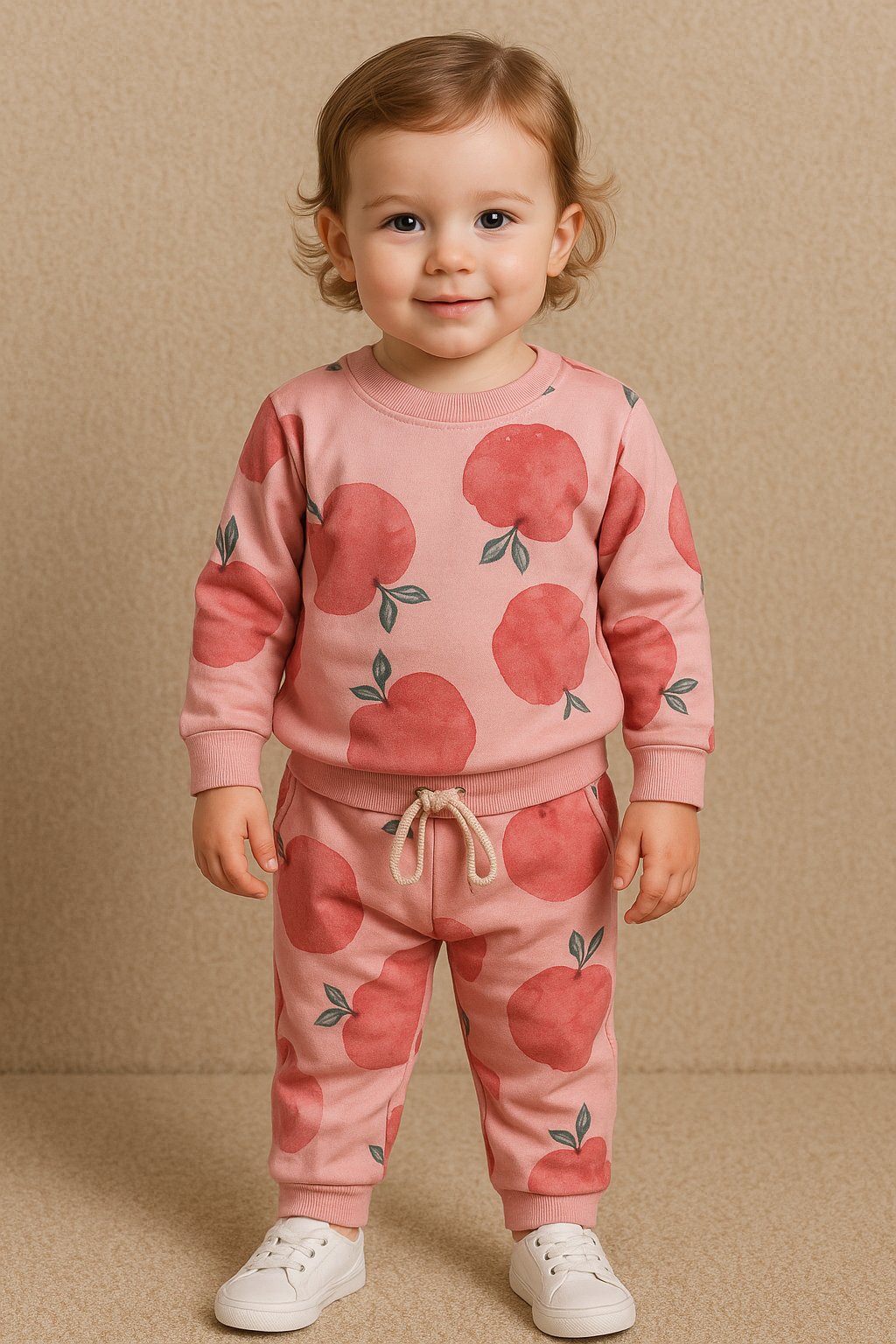 Premium Winter Full sleeves Tshirt with Pant (Pink Apple)