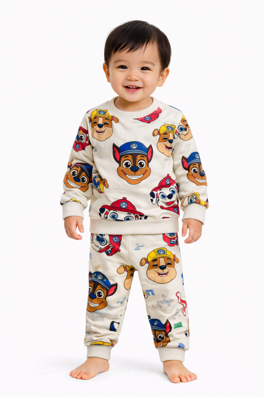 Premium Winter Full sleeves Tshirt with Pant (Paw 🐾 Patrol 🚓 🧢)