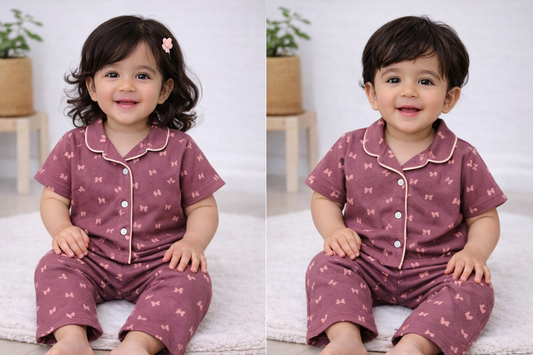 Premium Half Sleeves Collar Ribbed Tshirt with Pant (Beautiful Burgundy)