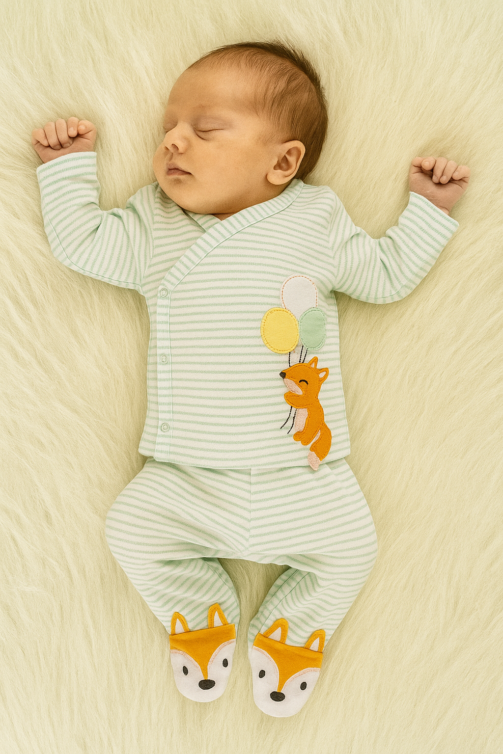 Infant Side Open Full sleeves Cotton Tshirt with Pant (Koala Brand) (Balloons)