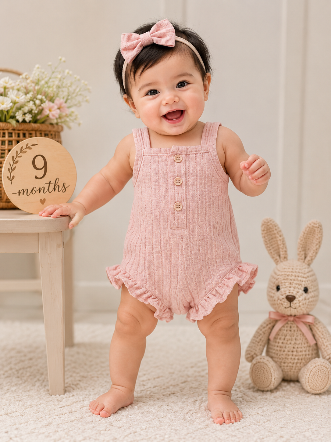 Infant Rompers for Photoshoot (Light Pink)