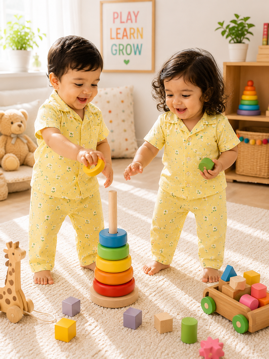 Premium Ribbed Collar Sets (Lime Yellow Flower) (Copy)