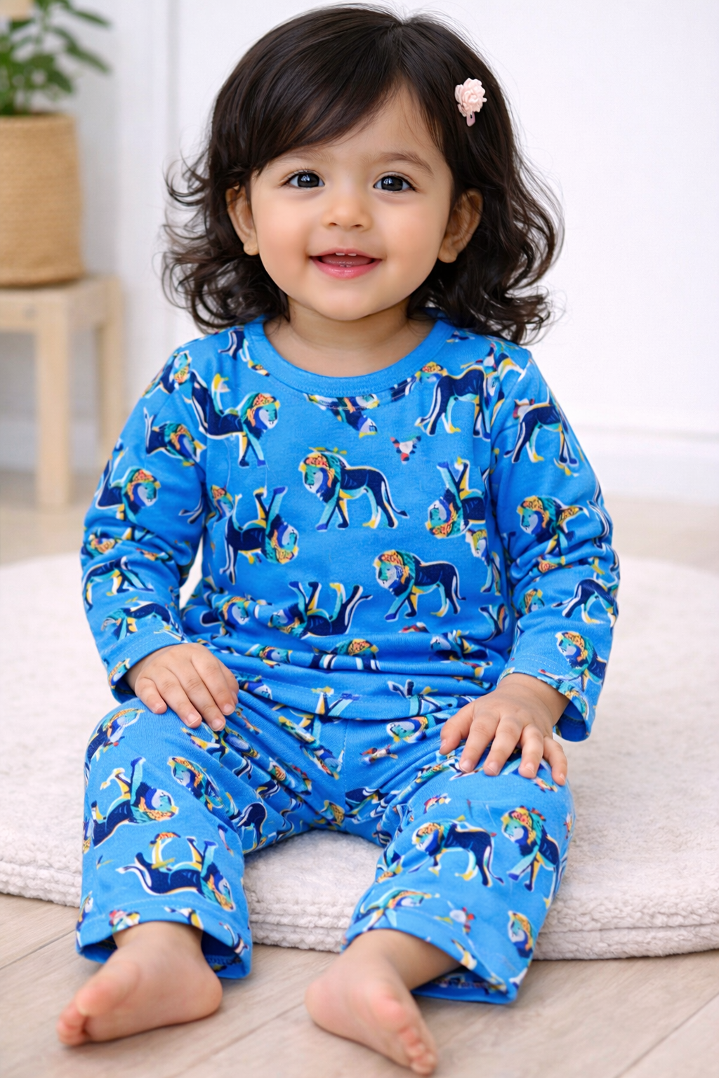 Full Sleeves Pajama Set (Blue Lion)