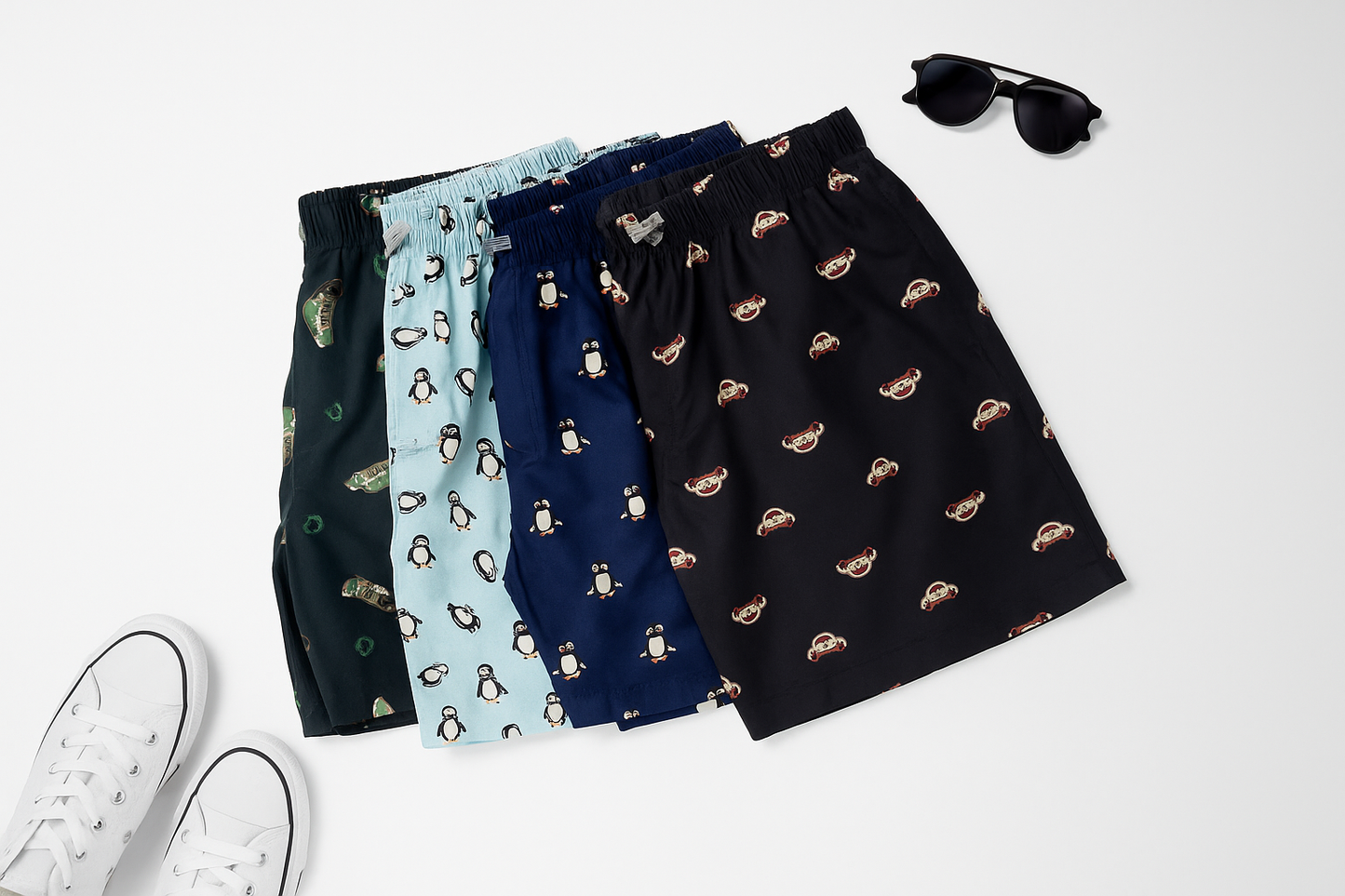 Kids' Printed Shorts - BLACK CAR