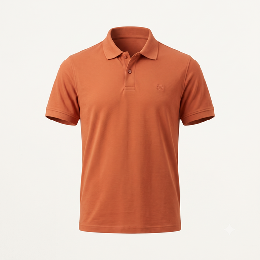 Men's Premium Mars Fabric Performance Polo T-Shirt - Wood Orange