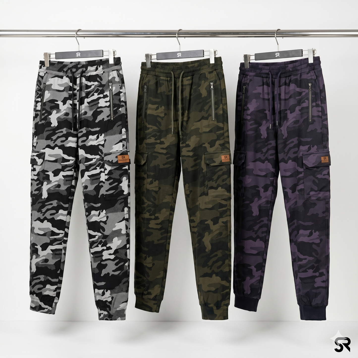 Stretchable Fourway Lycra Cargo Pant- Military( Black / Green)
