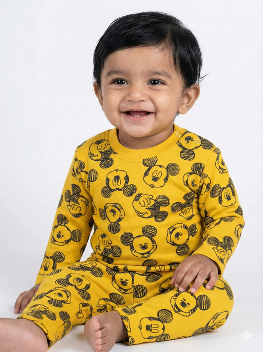 INFANT Kids’ Loungewear Winter set  (YELLOW MICKY) (Fleece)