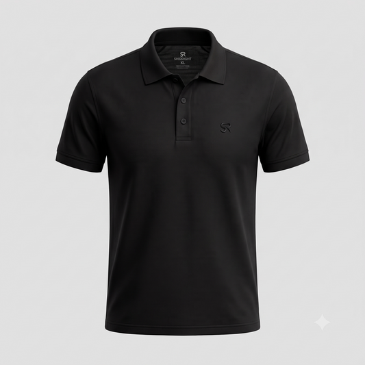Men's Premium Mars Fabric Performance Polo T-Shirt - BLACK