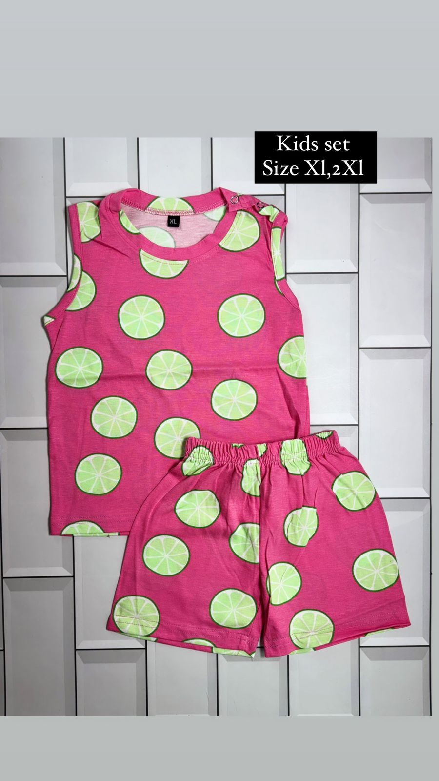 Sleeveless Shorts Sets(Pink Lemon Wheel) - sanright